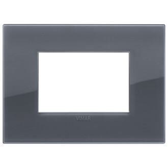 Накладка на 3 модуля рефлекс серый дым