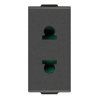 Розетка 2п 16a с защ.шторк., евро-америк.стандарт, карбон матовый