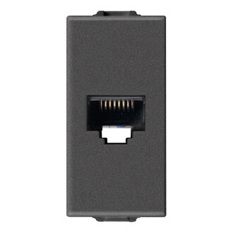 Розетка RJ45 cat5e Netsafe UTP, карбон матовый