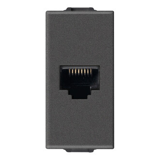 Розетка RJ45 Netsafe Cat6 FTP, карбон матовый