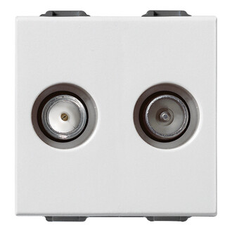 Розетка TV-RD-SAT концевая 5dB 2 выхода, белая