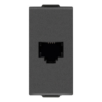 Розетка телефонная RJ11 6/4, карбон матовый