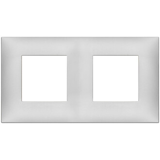 Накладка на 4 модуля (2+2), серебро матовое