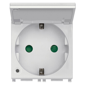 Розетка SICURY 2P+T 16A немецкий стандарт + крышка серебро