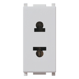 Розетка 2p 16a для вилок d4,8, серебро