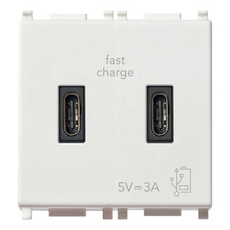 З/у  USB C+C 5V 3A, 2 М, белое