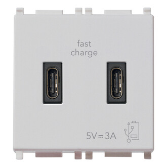 З/у USB C+C 5V 3A, 2 М, серебро