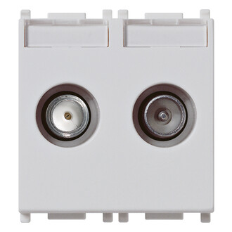 Розетка TV-RD-SAT концевая с 2 выходами, серебро